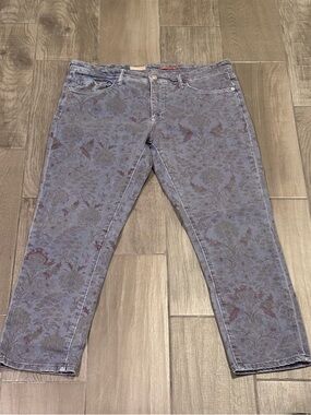 Pilcro Boyfriend Slim Paisley Floral Patterned Jeans Size 32